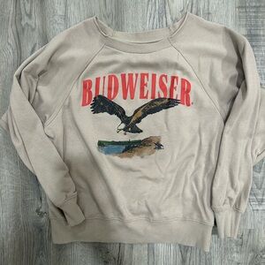 Budweiser Beige Sweatshirt with Eagle Graphic